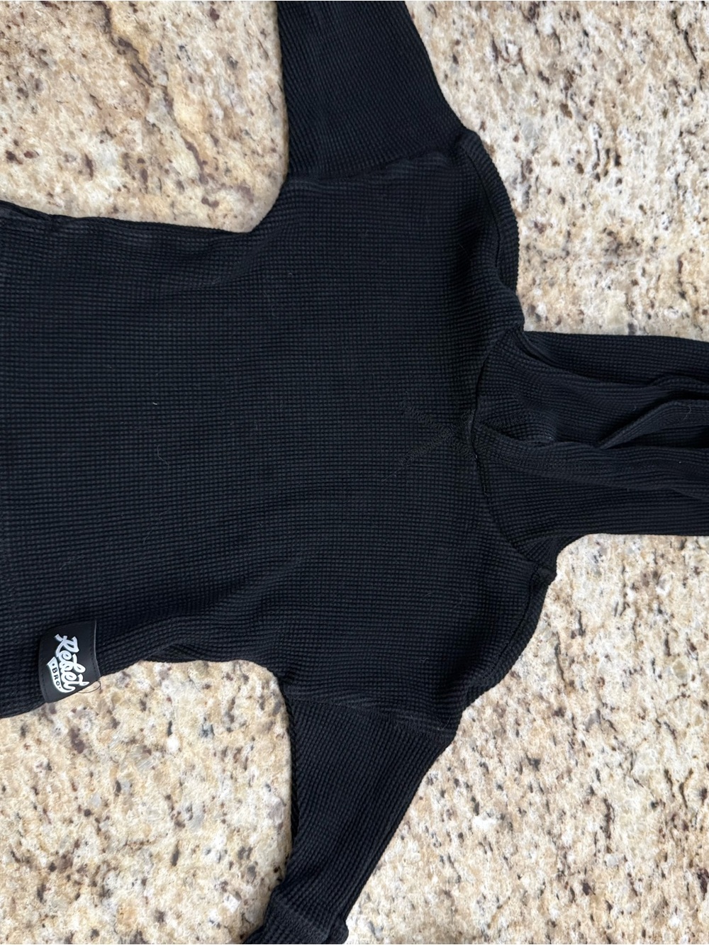 Kids Black Hooded Thermal Sweatshirt